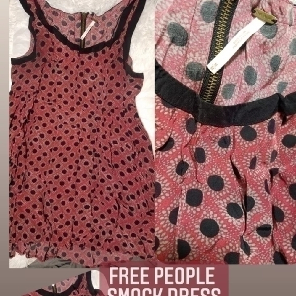 Free People Large Polka-Dot Smock Dress
